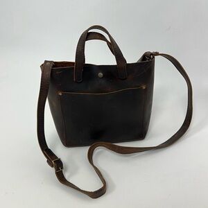 Brown Portland leather goods crossbody shoulder bag
